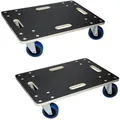 Produktbild: ECD Germany 2er Set Transportroller 35x50 cm mit Feststellbremse, bis 800 kg, Siebdruckplatte & PP-Räder, Rollbrett Möbelroller Transporthilfe Umzug