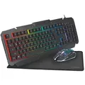 Produktbild: LogiLink Gaming Set: Tastatur Metalloberfläche RGB + Mauspad + Maus RGB 2400dpi