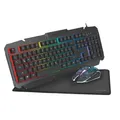 Produktbild: LogiLink ID0185 Gaming Set Tastatur Metalloberfläche RGB Mauspad Maus 2400dpi
