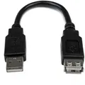 Produktbild: StarTech.com USB 2.0 Verlängerung 15cm - USB-A Verlängerungskabel Stecker auf Buchse - Schwarz - USB-Verlängerungskabel - USB (M)