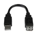 Produktbild: StarTech.com USB2.0 Verlängerung - USB-A Verlängerungskabel - St/Bu - USB-Verlängerungskabel - USB Typ A, 4-polig (M) - USB Typ A, 4-polig (W) - 15cm (USB/USB2.0) - Schwarz - für P/N: 35FCREADBK3, USB56KEM3 (USBEXTAA6IN)