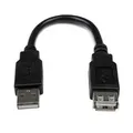 Produktbild: USBEXTAA6IN StarTech.com 15cm USB 2.0 Verlängerung USB-A Verlängerungskabe ~D~