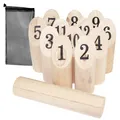 Produktbild: finnisches Zahlenwurfspiel Outdoor Holz Spiel Wikingerspiel Kegeln Nummernkubb