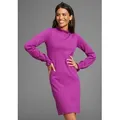 Produktbild: Strickkleid LAURA SCOTT, Damen, Gr. 38, N-Gr, lila, Strick, Obermaterial: 50% Viskose, 28% Polyester, 22% Polyamid, clean, unifarben, figurbetont mini, Rundhals, Rüschen, Kleider Strickkleid, aus Viskosemischung mit femininem Rüschendetail
