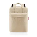 Produktbild: reisenthel allday backpack M cord sand - vielseitiger Rucksack für Alltag, Reisen, Einkaufen oder Arbeit - wasserabweisend, Handgepäck zugelassen