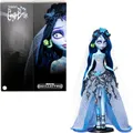 Produktbild: Monster High Skullector-Puppe, Corpse Bride Emily Sammelfigur, Spinnennetz-Hochzeitskleid im Gothic-Stil mit Zubehörteilen wie Gazeschleier und Puppenständer, JDR67