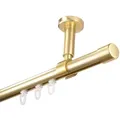 Produktbild: iso-design Gardinenstange Innenlauf zur Deckenmontage 20 mm Durchmesser variabler Deckenabstand, Ø 20 mm, Deckenmontage, geschraubt, Aluminium, Komplett Set 1-läufig, Deckenmontage goldfarben Ø 20 mm x 120 cm