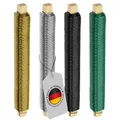 Produktbild: ECENCE 4er Set Blumendraht verzinkt, 0,65mm Basteldraht, Wickeldraht lose auf Holzwickel zur Befestigung von Blumen und Pflanzen, Bindedraht 35m Farbe Gold, Silber, schwarz, grün
