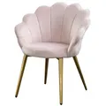 Produktbild: KAWOLA Stuhl CARLA Esszimmerstuhl Velvet rosa Fuß gold