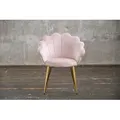 Produktbild: KAWOLA Stuhl CARLA Esszimmerstuhl Velvet rosa Fuß gold