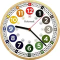 Produktbild: Holzwerk MIO & MIA Kinder Wanduhr aus Holz, Lernuhr in weiß, mit bunten Ziffern