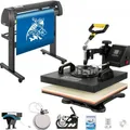 Produktbild: VEVOR 5-in-1-Wärmepresse-Transfermaschine 38 x 38 cm mit 34-Zoll-Vinyl-Schneideplotter-Maschinen-Kit, Kunsthandwerksdrucker, Sublimation (34 Zoll/870 mm)