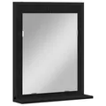 Produktbild: vidaXL Spiegel mit Regal Schwarz Eichen-Optik 50 x 12 x 60 cm, Badezimmer Spiegel, rechteckig, modern, Wandmontage, langlebig, Holzrahmen für Deko