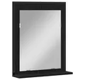 Produktbild: vidaXL Badezimmerspiegelschrank Spiegel mit Regal Schwarz Eichen-Optik 50 x 12 x 60 cm (1-St)