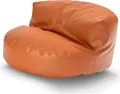 Produktbild: Green Bean® Sitzsack Sofa aus Kunstleder mit EPS Perlen Füllung - Lounge im Sitzsack-Design 90 x 50 cm mit ergonomischer Rückenlehne - Cognac