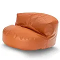 Produktbild: Green Bean Sitzsack Sofa aus Kunstleder mit EPS Perlen Füllung - Lounge im Sitzsack-Design 90 x 50 cm mit ergonomischer Rückenlehne - Cognac