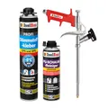 Produktbild: Isolbau B2 Dämmstoffkleber SET - 1 x 750 ml Perimeterkleber, 1 x PU-Schaum-Reiniger & 1x Schaumpistole für EPS & XPS-Platten - 1K PU-Klebeschaum für Dämmung und Isolieren