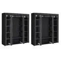 Produktbild: SONGMICS Kleiderschrank, 2er Set, Stoffschrank, mit Kleiderstange und Ablagen, Soffüberzug, für Schlafzimmer, Ankleidezimmer, 150 x 45 x 175 cm, schwarz LBD019B02
