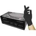 Produktbild: Nitras Medical Einweghandschuhe 8320 Black Wave Nitril schwarz (Packung, 100-St., VPE= 100 Stück je Box, Gr XS-XL) puderfrei/reißfest schwarz 6-XS