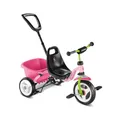 Produktbild: PUKY CEETY Rosa/Kiwi | Komfortables und sicheres Dreirad | Teleskop-Schiebestange | für Kinder ab 2 Jahren | mit Lenkerpolster