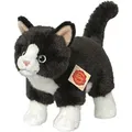 Produktbild: Teddy Hermann 91820 Katze stehend schwarz/weiß 20 cm, Kuscheltier mit idealem Recyclinganteil (Füllmaterial)