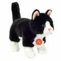 Produktbild: Teddy Hermann Katze stehend Kuscheltier Stofftier Plüschtier Schwarz Weiß 20 cm
