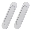 Produktbild: MOROBOR Selbstklebende Ovale Schiebetürgriffe von, 2 Stück Silberfarbener, Bündiger, Stanzfreier Griff Aus Aluminiumlegierung Für Schiebetüren, Scheunentüren, Fenster, Schränke/15 cm