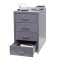 Produktbild: MCW Rollcontainer Preston T851, Schubladenschrank Stahlschrank Büroschrank, 48x28x41cm 4 Schubladen ~ dunkelgrau