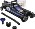 Produktbild: ECD Germany Wagenheber hydraulisch 2,5T 80-360 mm, 2x Gummiauflagen & SUV-Adapter, Flach KFZ Rangierwagenheber mit 360° Rollen Radwechsel Montagehilfe