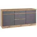 Produktbild: Held Küchenunterschrank, Grau, Eiche Wotan, Holzwerkstoff, 2 Fächer, 5 Schubladen, 180x86x60 cm, Küchen, Küchenmöbel, Küchenschränke, Küchenunterschränke