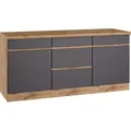 Produktbild: Held Möbel Küchenunterschrank Turin 180 cm Graphit/Wotaneiche