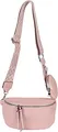 Produktbild: styleBREAKER Damen Halbmond Crossbody Schultertaschen Set 2-Teilig, Schultergurt mit Zick-Zack Rauten Muster 02012396, Farbe:Rose
