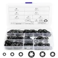 Produktbild: NVIYAM 340 Stück Sicherungsscheiben lock Unterlegscheiben Sicherungsring Innenzahn klemmscheiben Sortiment Set Sicherungsringe Unterlegscheiben M3 M4 M5 M6 M8 M10 M12 Klemmring, Schwarz