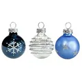 Produktbild: Weihnachtskugeln aus Glas, blau-transparent, 3 cm Ø, 9 Stück