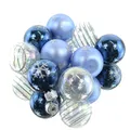 Produktbild: Christbaum-Micro-Kugeln Blau & Transparent 3er mix Ø 3 cm aus Glas - 9er Set