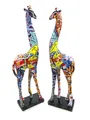 Produktbild: GILDE Figuren 2-er Set Giraffen Street Art Graffiti 48cm hoch Giraffe Statue