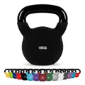 Produktbild: Kettlebell Neopren 2 – 30 kg inkl. Übungsposter (18 Kg - Schwarz) Kugelhantel