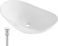 Produktbild: VEVOR Ovales Aufsatzwaschbecken Waschbecken, 592 x 361 x 158 mm, Badezimmer-Aufsatzwaschbecken über der Theke, Keramikwaschbecken moderner Stil,