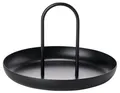 Produktbild: Singles Serviertablett, Tablett aus matt lackiertem Metall, rundes Tablett mi...