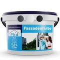 Produktbild: Plid Fassadenfarbe Weiß 2,5l , für ca. 30m² / Außenfarbe Fassadenwetter, Mauerfarbe, Hausfarbe Fassade