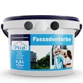 Produktbild: Plid® - Fassadenfarbe Außen Weiß - 2,5l [WETTER & UV-BESTÄNDIG]- Hochwertige Farbe für Mauerwerk, Hauswand, Beton & Kellerwand - Sockelfarbe - Mauerfarbe - Wandfarbe - Made in Germany