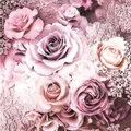 Produktbild: 20 Servietten Evelien - Rosen lila Vintage 33x33cm