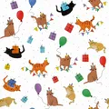 Produktbild: Geschenkpapier Katzen 70cm x 2m Rolle - Geschenk Papier mit Tier Motiv - Geschenkpapierrolle für Kindergeburtstag Geburtstag - Farbiges Packpapier & Verpackungspapier - Bunt