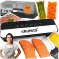 Produktbild: KRUMAD Vakuumiergerät 130W - Automatischer Vakuumierer mit 65 kPa, 30 cm Schweißnaht & 5 Modi - Für Lebensmittel, Fleisch, Gemüse & Sous-Vide