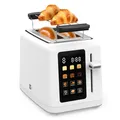 Produktbild: aeco toastlab MAX Toaster 2 Scheiben, LED Touchscreen, 850W, 6 Bräunungsstufen, mit Brötchenaufsatz, Auftaufunktion, Liftfunktion, Brotzentrierung, Restzeitanzeige, Abschaltautomatik, Krümelfach, weiß