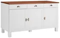 Produktbild: Home affaire Unterschrank Oslo 150 cm breit, 3 Türen, 3 Schubladen, aus massiver Kiefer, Metallgriffe