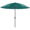 Produktbild: Sonnenschirm Grün Stoff ⌀ 255 Cm Rund Verstellbarer Neigungswinkel Mit Kurbel Winddach Aluminiumgestell Marktschirm Garten Balkon Terrasse