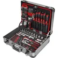 Produktbild: Universal-werkzeugsortiment Im Aluminiumkoffer 144-teilig, Werkzeugkoffer Bestückt Gefüllt, Werkzeug Set, 4 Fächer Mit Schraubendrehern, Scheren, Zangen, Säge U.v.m. - Stier