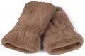 Produktbild: styleBREAKER Damen fingerlose Handschuhe aus kuscheligem Kunstfell - Warme Einfarbige Winterhandschuhe in Teddyfell Optik 09010049, Farbe:Braun