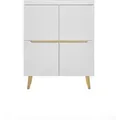 Produktbild: Mid.you Highboard, Weiß, Eiche, Holzwerkstoff, 4 Fächer, 107x134x40 cm, stehend, Wohnzimmer, Kommoden & Sideboards, Highboards